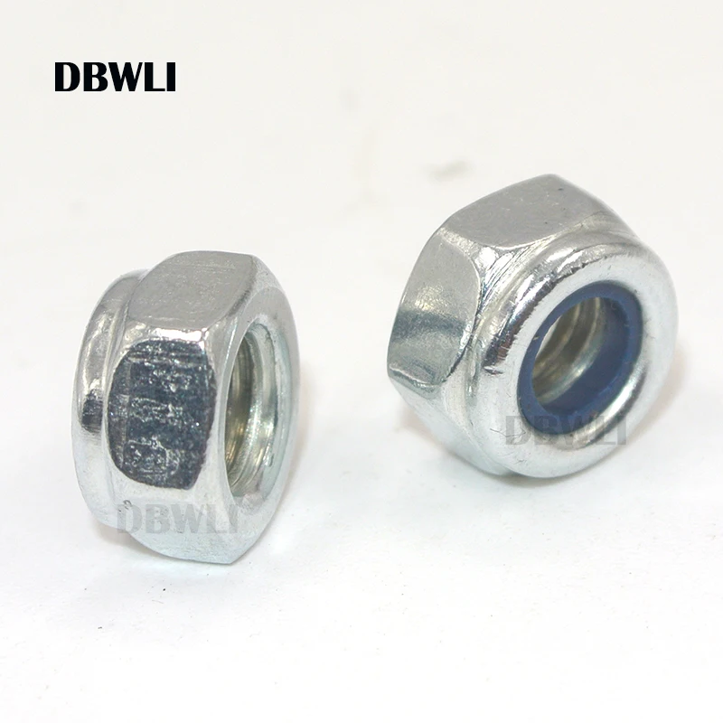 

50Pcs DIN985 M2 M2.5 M3 M4 M5 M6 M8 Galvanized Carbon Steel Self-locking Nut Lock Nut Locknut Slip Nylon Hex Nut