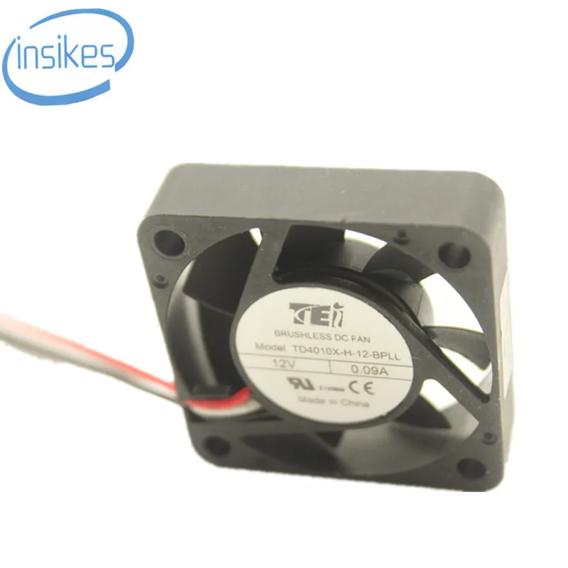 

TEI TD4010X-H-12-BPLL Silent Cooling Fan DC 12V 0.09A 1.08W 6500RPM 4010 4cm 40*40*10mm 3 Wires