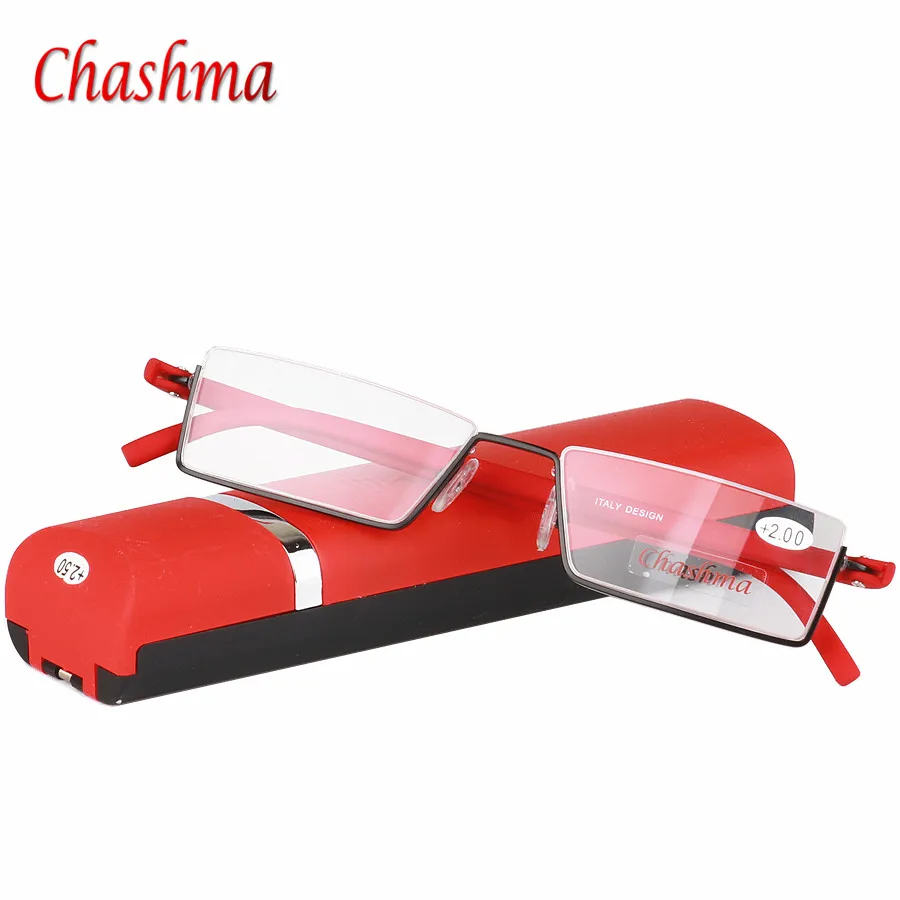 

2017 Half Metal Frame Slim Portable Black Compact Reading Glasses Antieye Fatigue With Box Strength oculos de grau+1.0 - +4.0