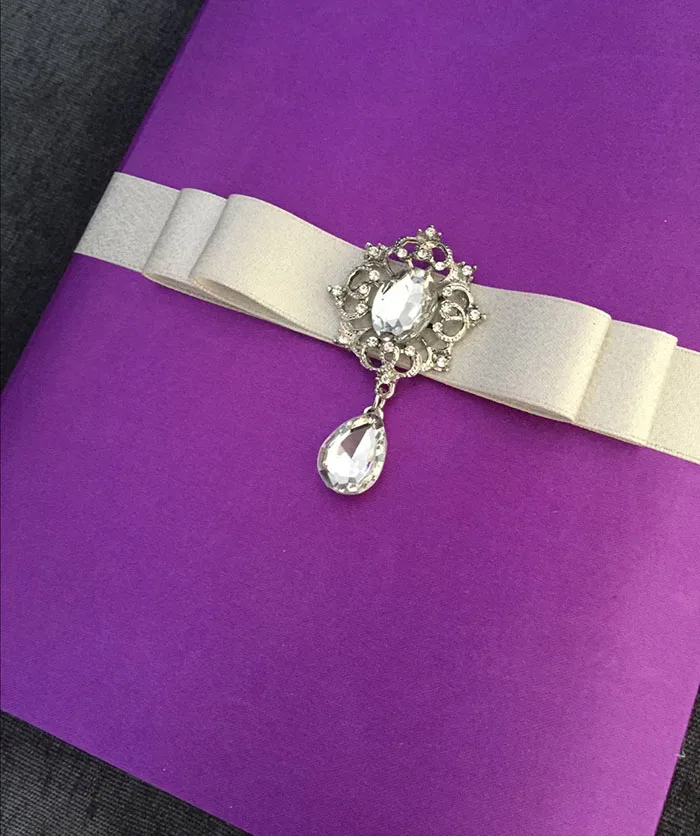  CA0776 Luxury Boxed Silk Quinceanera wedding invitation - 32786690253