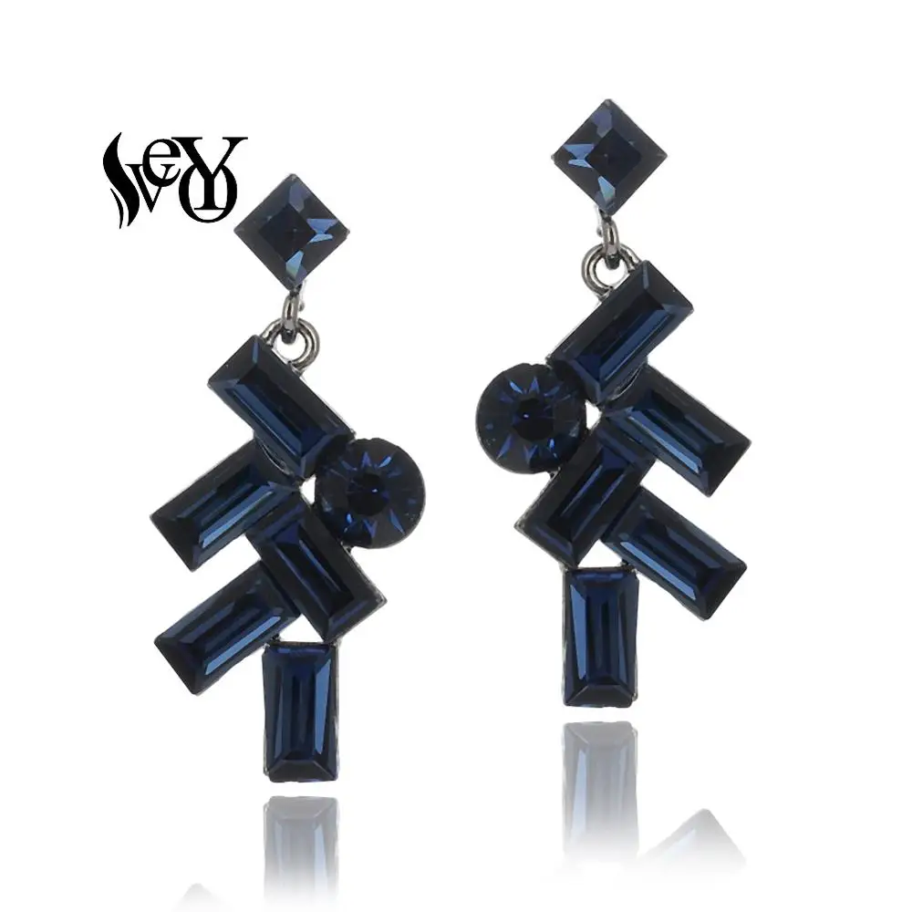 

VEYO Trendy Rectangular Symmetric Crystal Drop Earrings for Women New Arrival Free shipping