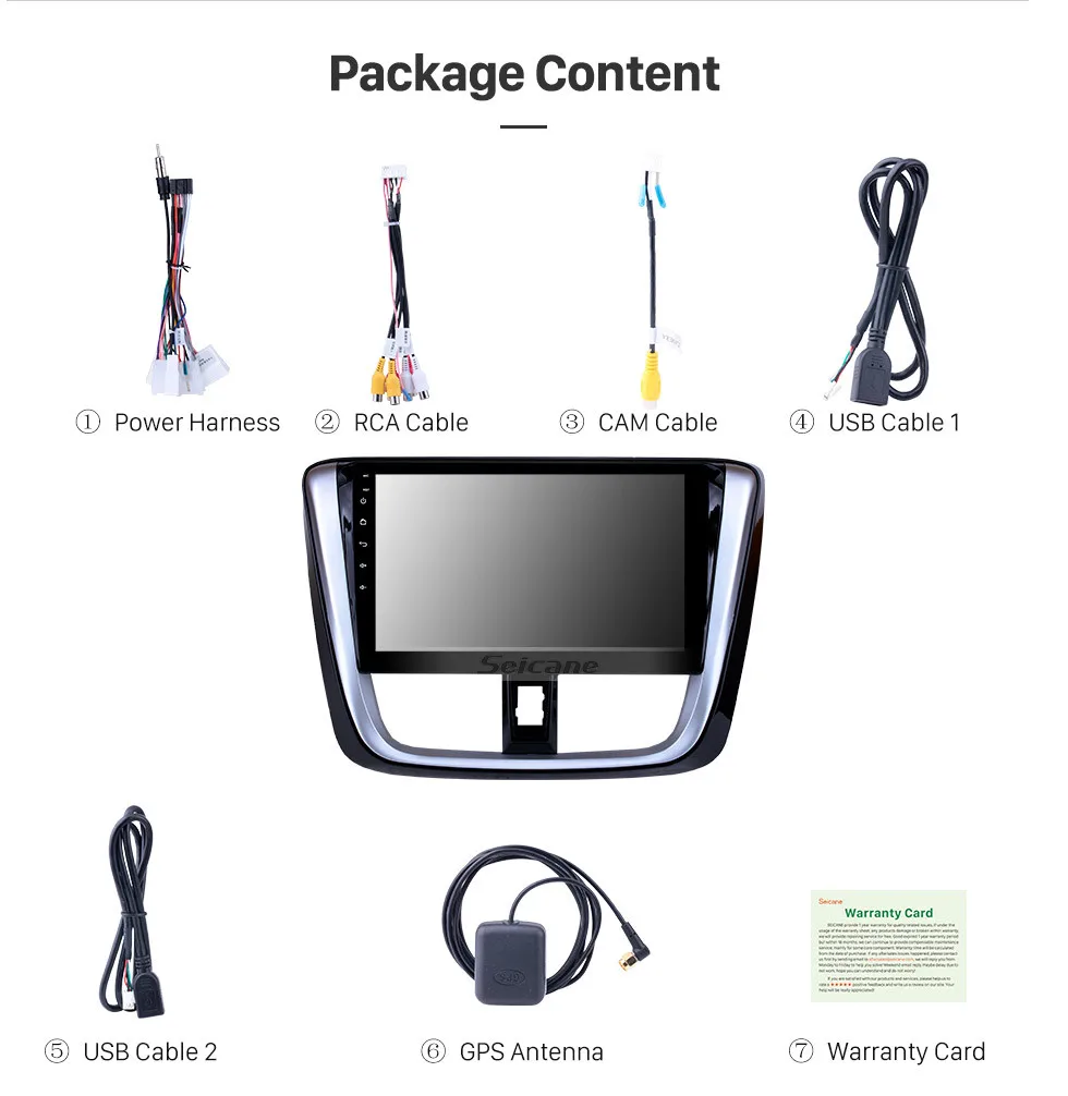 Excellent Seicane Android 8.1/7.1 10.1" 2Din Car Radio Stereo GPS Multimedia Player Touchscreen Head Unit For 2014-2017 TOYOTA VIOS Yaris 16