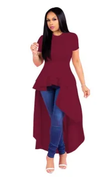 

uropean and American fashion irregular lint dress