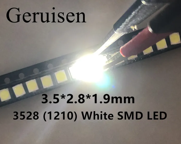 1210 Белый 3528 SMD светодиодные Ярко-белые светоизлучающие диоды 5000-7000k 6-7lm 2000-2200mcd 2 8-3 5