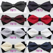 Yibei Coachella Галстуки Дизайн одноцветное Цвет два тона Diamond Bow Tie регулируемые взрослых лук Галстуки смокинг с галстуком-бабочкой бабочка Предварительно Связанные