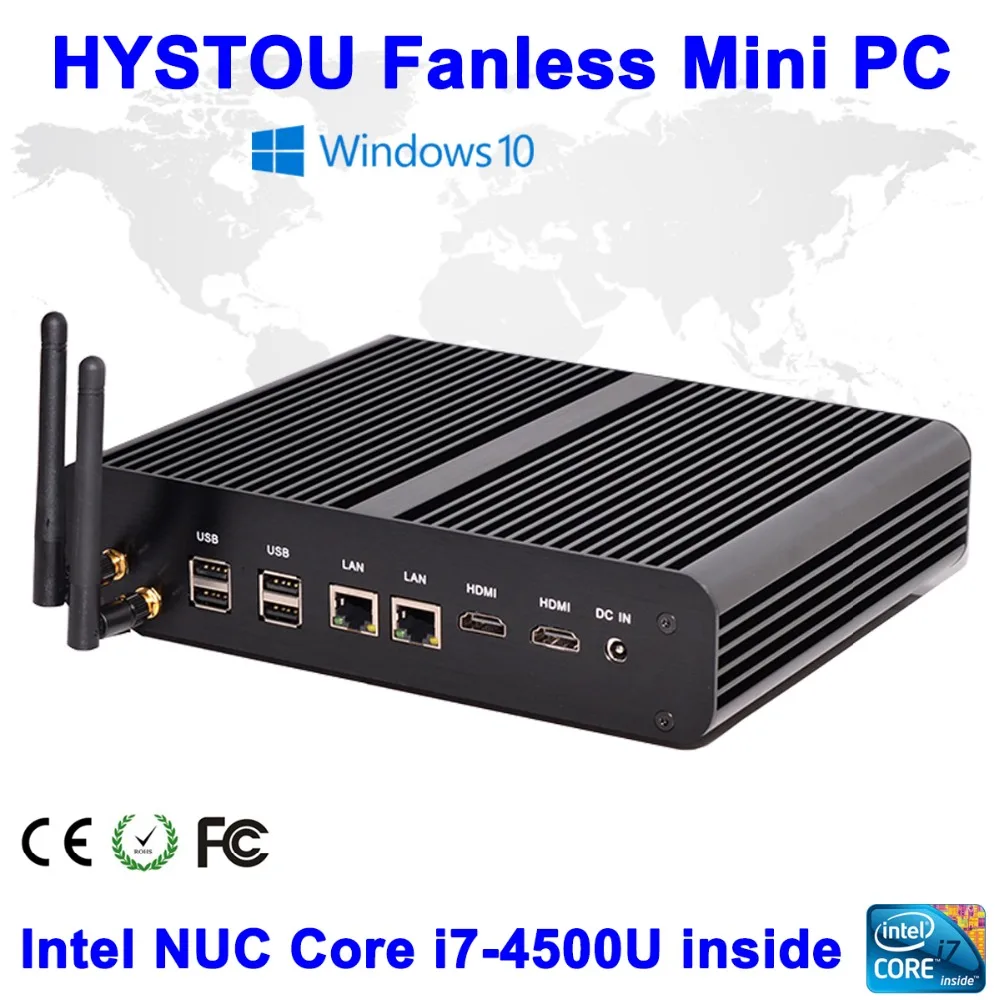  [Gen 4 Haswell CPU] Intel NUC Core i7 4500U Fanless Barebone Intel Mini PC Windows 10 HTPC Mini ITX Case Micro PC Dual LAN 2 NIC 