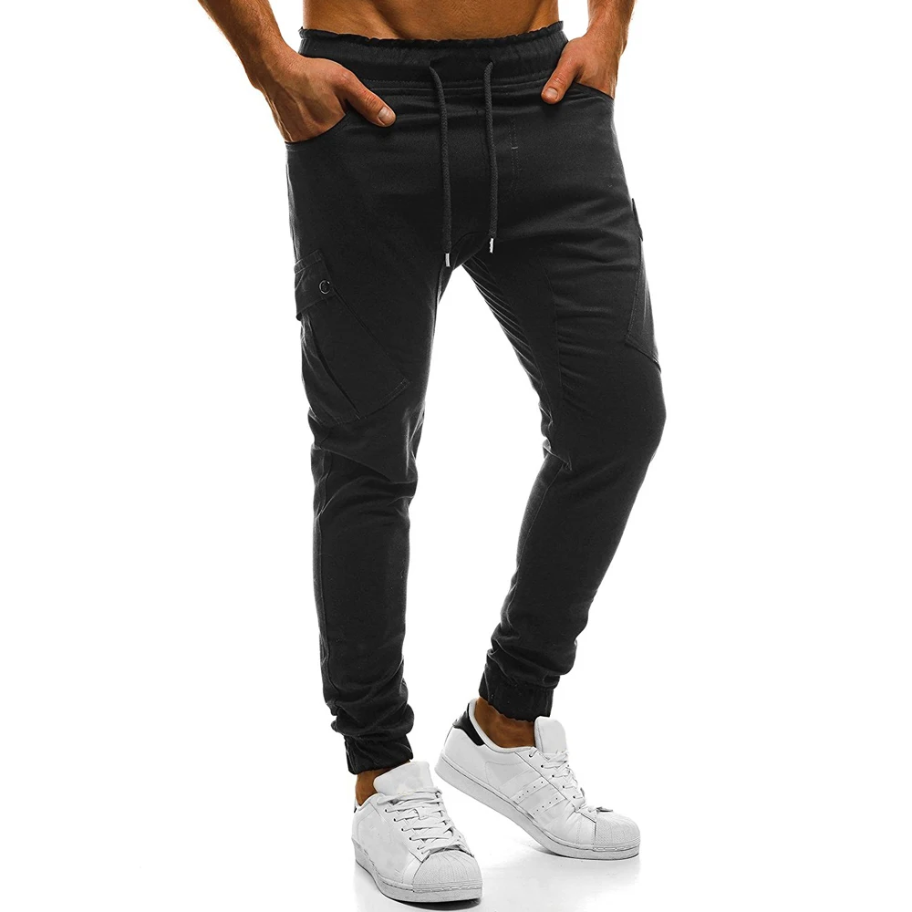 Повседневные мужские брюки 2018 модные брендовые мужские тонкие хлопковые брюки прямые однотонные брюки мужские маленькие брюки плюс