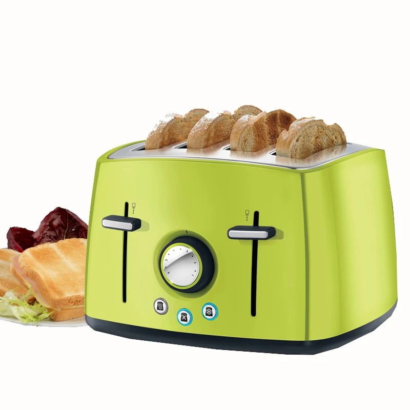 Бытовые автоматический прибор для хлеба тостер Multi-function 4 Слот тост из нержавеющей стали Завтрак машина 6524