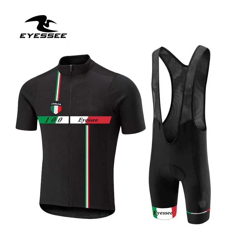 

Eyessee TEAM 2019 Italy Cycling Clothing Men Bike Clothing Breathable Anti-UV Bicycle Wear MTB Short Sleeve Cycling Jersey Set