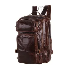 Высокое качество Винтаж кофе гарантия натуральная кожа мужские рюкзаки из натуральной кожи мужские дорожные сумки большой емкости большой M7048