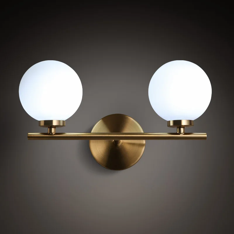 Northern Europe Restaurant LED Wall Lights Modern Minimalism Bedroom Living Room Bedside Double Head Glass Lamp | Лампы и освещение