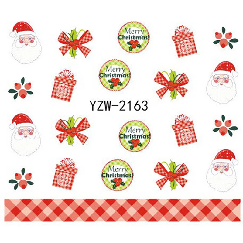 

ELECOOL Christmas Design Nail Art Decals Stickers Tips Santa Clause Pattern DIY Nail Art Decoration Tool Nail Gems Cartoon
