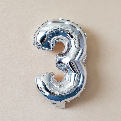 32 дюйма 0-9 серебряные алюминиевые воздушные шары из фольги в виде цифр на день рождения, свадьбу, помолвку, вечерние украшения, Globo Детские шары - Цвет: Number 3