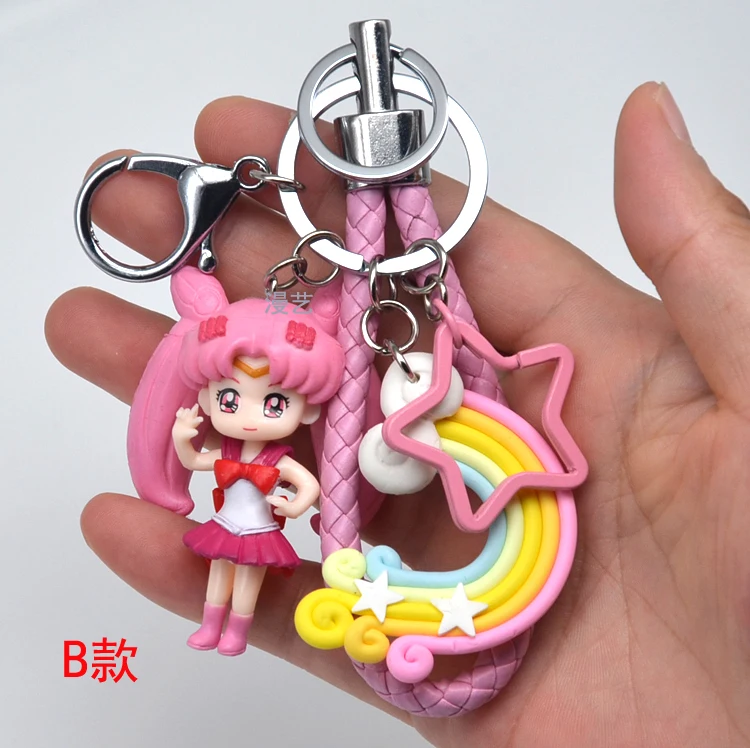

1 Piece Cute Janpanese Anime Sailor Moon Keychain Key Ring Luna Cat Figure Gift 7 Styles