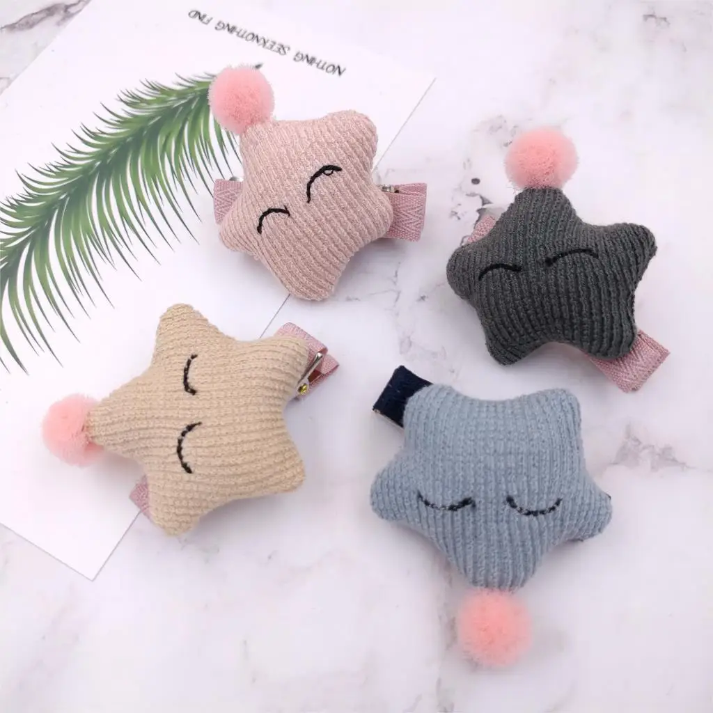 

2pcs/Set 2019 New Cute Hair Clips For Girls bowknot Hairpins cartoon Star doll Barrettes Kids Hair Accessories
