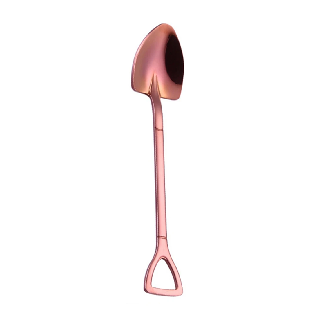 Креативная маленькая лопатка из нержавеющей стали 304, дизайнерские Позолоченные столовые приборы кофейная ложка для мороженого, супа, медовая ложка, деликатная - Цвет: Pink
