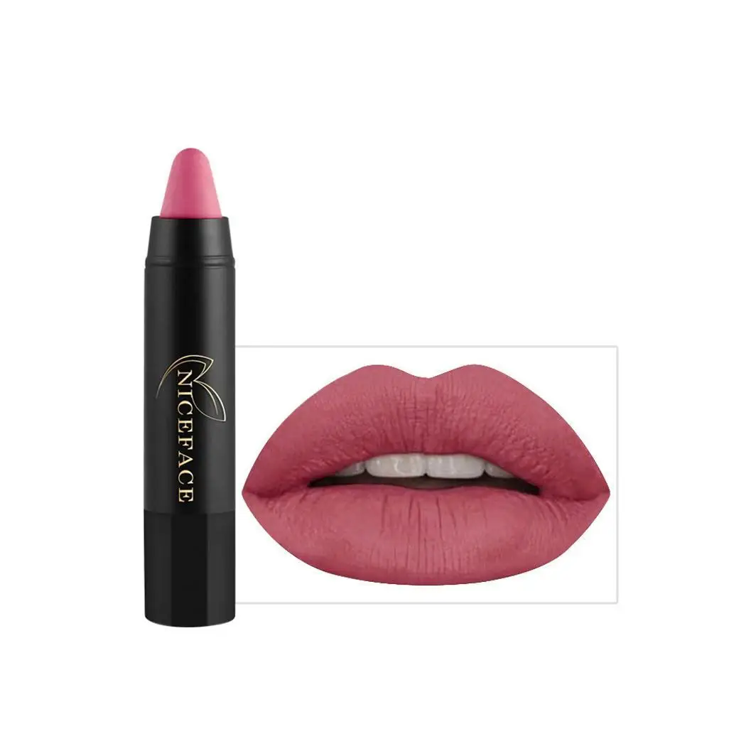 Women Make Up Cosmetics Moisture Matte Lipstick 17g 3Years Pen China Draw suitable lip liner along the lip - Цвет: color 19