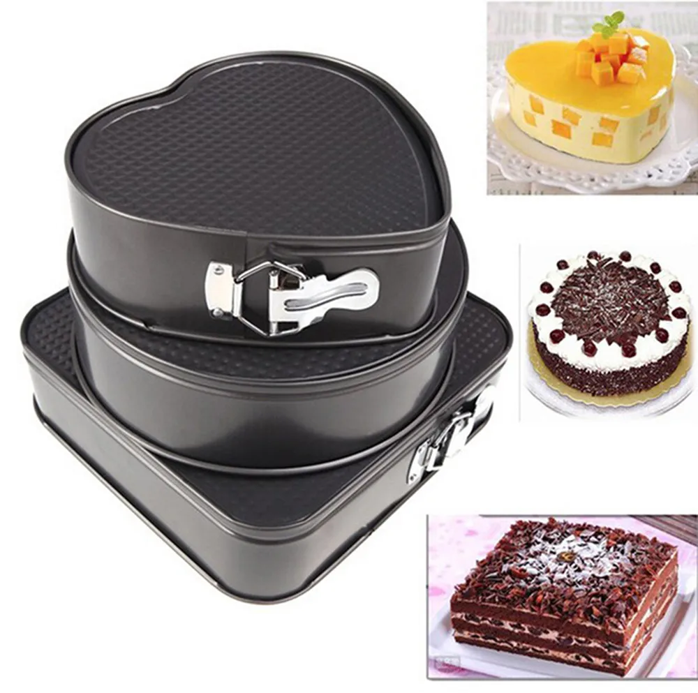 3pcs/Set Of Three Pans Cake Bake Mould Mold Bakeware With Removable