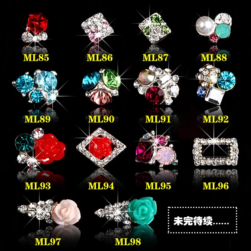 10pcs New Crystal Colourful Nail Rhinestone Alloy Art Decorations DIY Glitter 3D Jewelry Manicure Supplies | Красота и здоровье