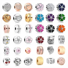 1 шт Европейский цветок Сердце Глобус Кошка Безопасность diy зажим в форме шарика Шарм fit Pandora талисманы браслет S011