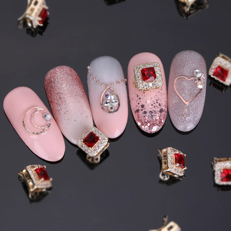 

Colorful Crystals 3D Nail Art Decorations Nail Rhinestones Mixed Metal Studs 3D Nail Rhinestones for Gel Polish DIY Nails