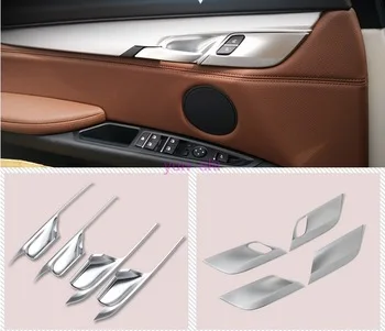 4 pcs colors ABS Chrome or Paint Car Inner Door Handle Cover Bowl Hairline Stickers Decoration Car-styling For BMW 2014-16 X5 X6