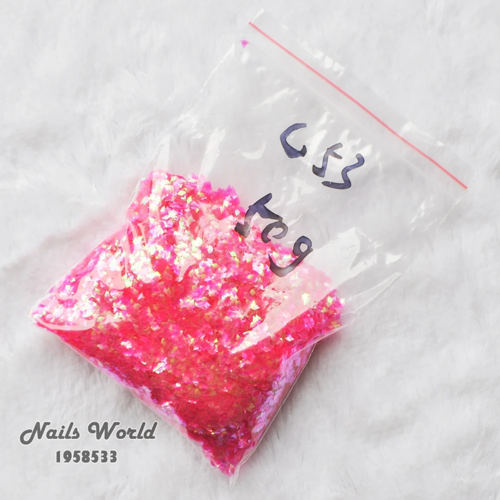 

50g Bulk Packs Nail Art Decorations Rhombic Paillette Laser Hot Pink Glitters Nails Art Tips Crafts Decoration Color C53-50g