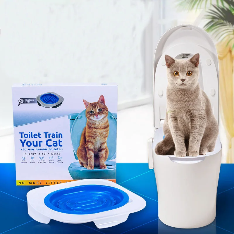 

Fast Shipping Cat Toilet Trainer Toilet Pet Cleaning Training Plastic Cat Toilet Training Kit Litter Box Cat Litter Mat Supply