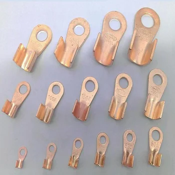 

70pcs/box OT 10A 20A 30A 40A 50A Large current Terminals Open nose copper Connection Copper slice for Electric vehicle battery