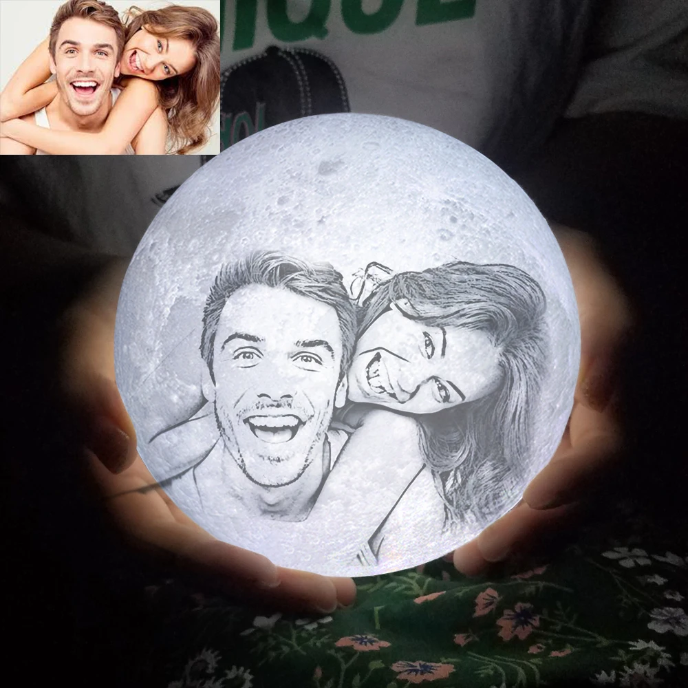 Customized Photo Moon Lamp personalized Kids Wife's Gifts Night Light USB Charging Tap Control 2/3 - 32982508899 Customized Photo Moon Lamp personalized Kids Wife's Gifts Night Light USB Charging Tap Control 2/3 - 32982508899