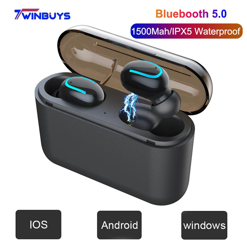 Беспроводные наушники с Bluetooth 5,0 TWS, гарнитура с громкой связью, музыкальные спортивные мини наушники, HD микрофон, шумоподавление, игровые наушники