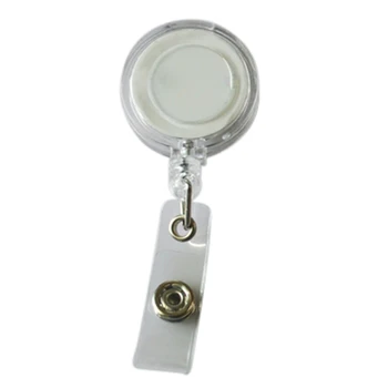 

Retractable Ski Pass ID Card Badge Holder Key Chain Reels With Clip White