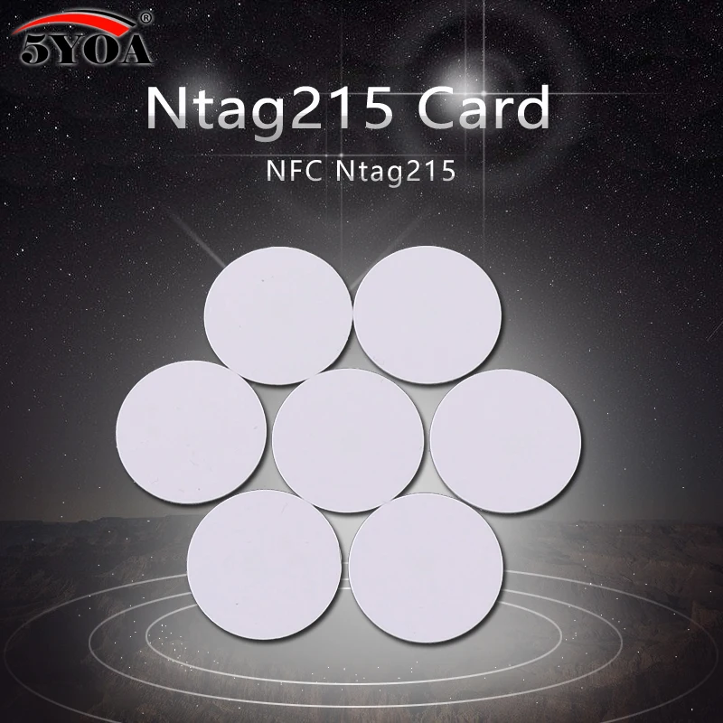 

100pcs/Lot Ntag215 NFC TAG Sticker Key Tags Token Patrol Label RFID Tag Mini NFC Phone Card Switch Ntag 215 Smart Ring Chip