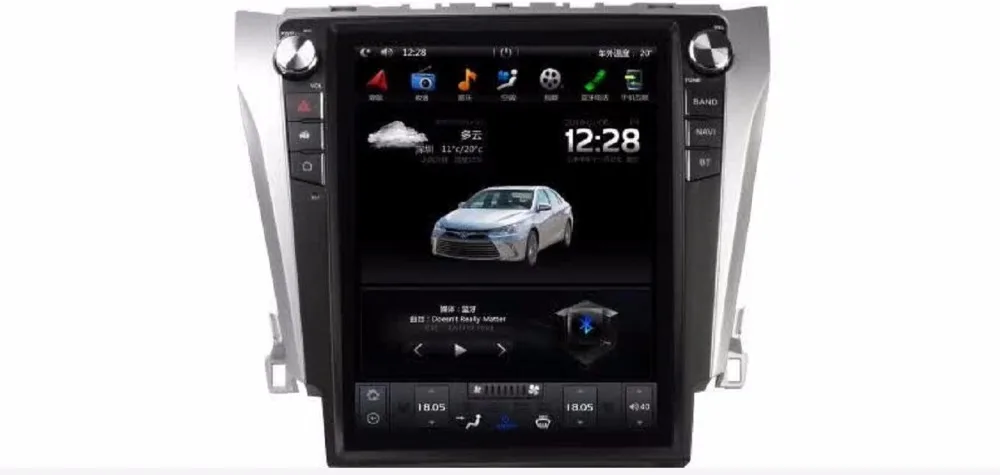 12,1 ''вертикальный экран Tesla стиль чистый Android автомобильный DVD gps плеер для Toyota Camry Aurion Daihatsu Altis 2012 2013