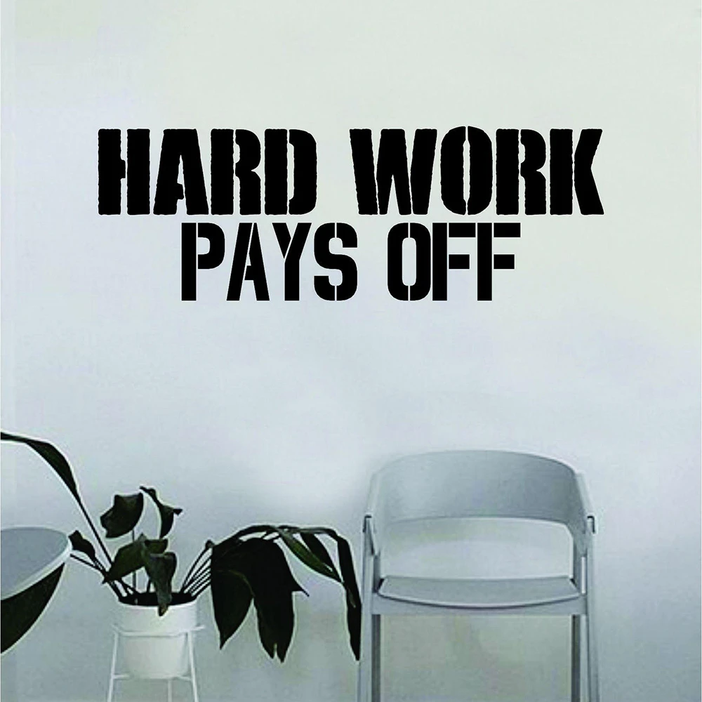 Hard Work Pays Off Gym Quote Vinyl Wall Stickers Fitness Health Decal Home Decor Diy Art Mural Wall Stickers Aliexpress
