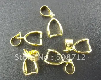 

Free shipping!!!!!Gold Plated Pinch Clip Bail Beads 17x7mm(5/8"x1/4")