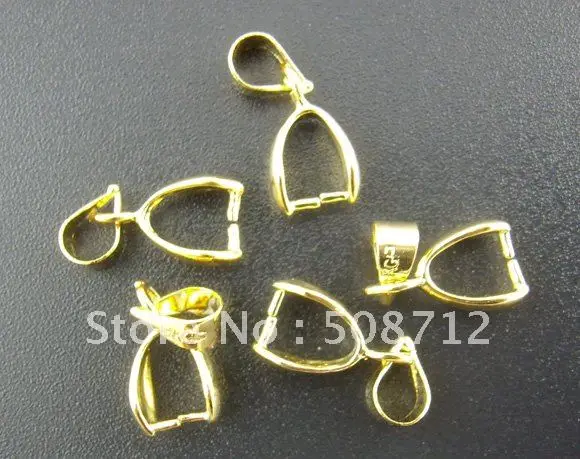

Free shipping!!!!!Gold Plated Pinch Clip Bail Beads 17x7mm(5/8"x1/4")