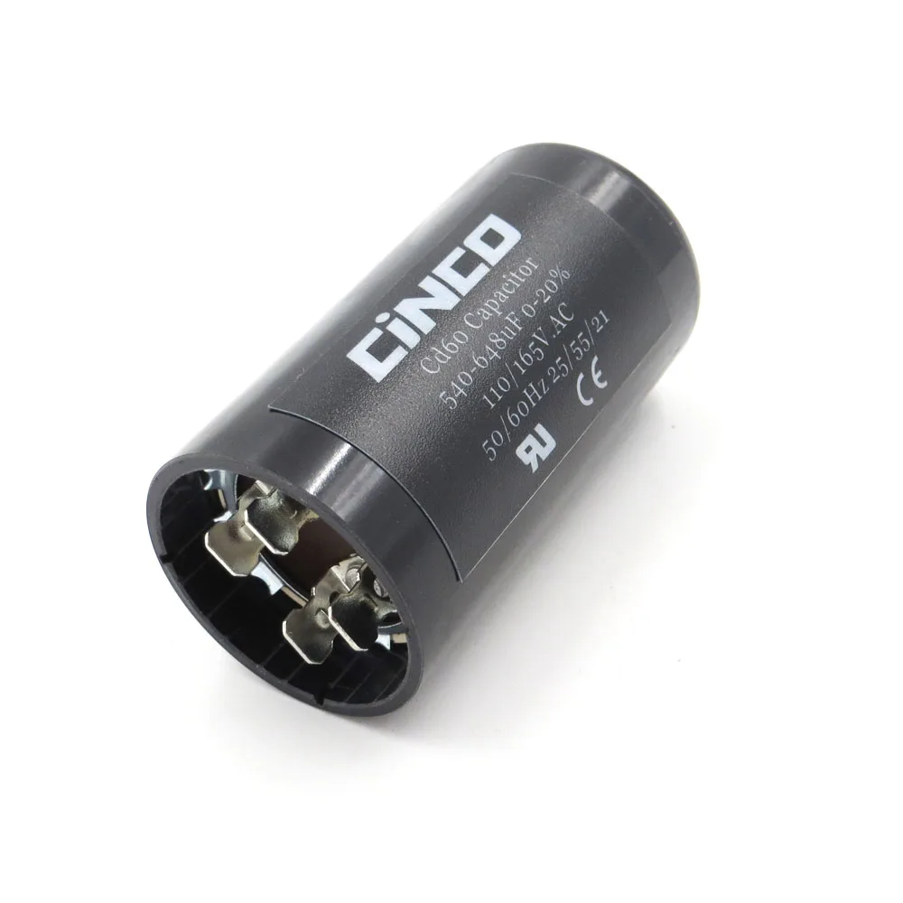 CD60 моторный запускаемый конденсатор 540-648 мкФ 110V 125V 165V mfd uf mf компрессор вентиляции