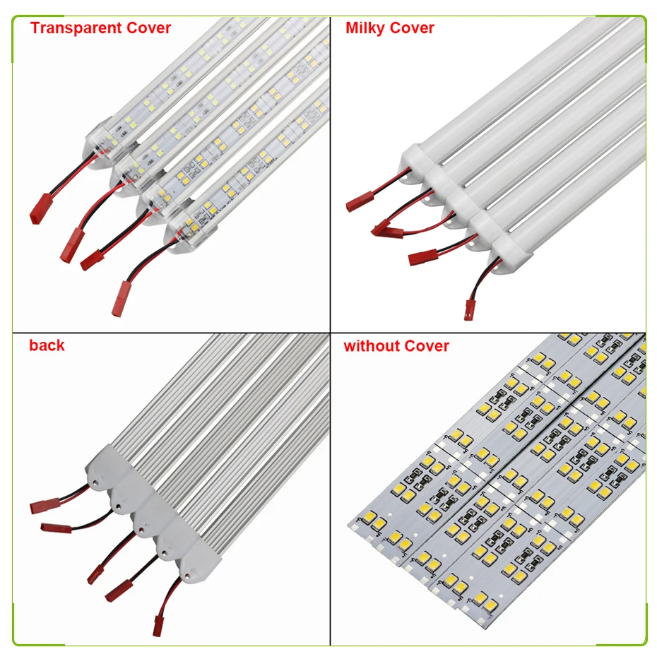 Светильник 12 вольт светодиодный s двухрядные светодиодные бар свет+ алюминиевый профиль+ крышка ПК яркая жесткая полоса свет трубкиподсветка на кухню