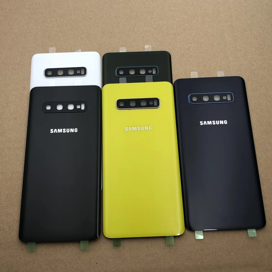 Для SAMSUNG Galaxy S10 G973F S10 Plus G975F Задняя стеклянная крышка батарейного отсека задняя дверь чехол для SAMSUNG S10 S10+ Задняя стеклянная крышка