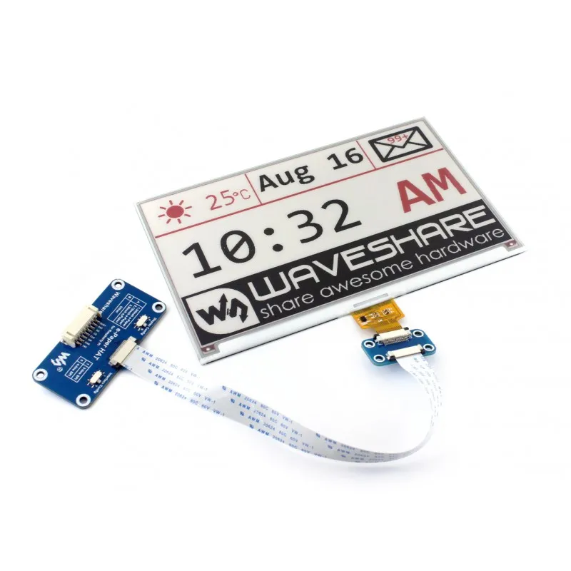 

7.5inch E-Ink Display HAT 640x384 Resolution SPI interface Compatible with Raspberry Pi 3B/3B+/Zero/Zero W 7.5 inch e-Paper HAT
