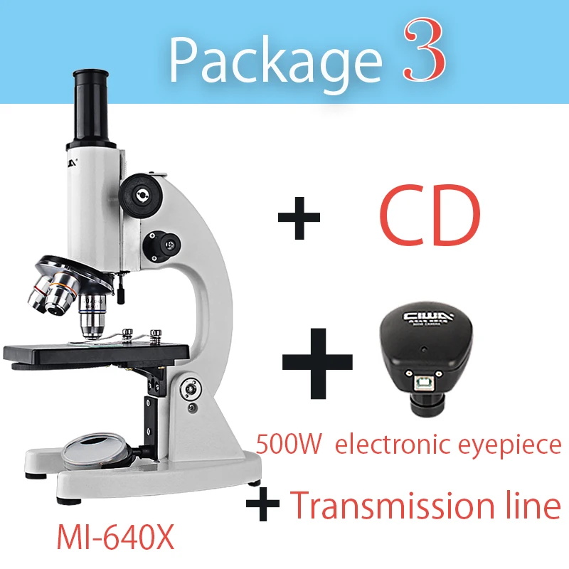 CIWA 640X монокулярный микроскоп бинокль HD биологическое зеркало прямо животных и растений анализ крови Инструмент Микроскоп