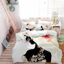 Girls Wedding Bedding Set Rimantic Beauty Duvet Cover Set Floral Bedding King Queen Pillowcase Polyester Bedclothes 3Pcs D30
