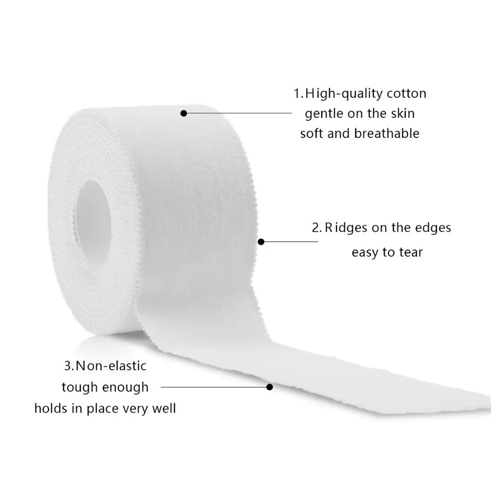

White Cotton Sport Tape Elastic Bandage Protect Muscles Relieve Pain Elastic Bandage Strain Injury Support 3.8cm