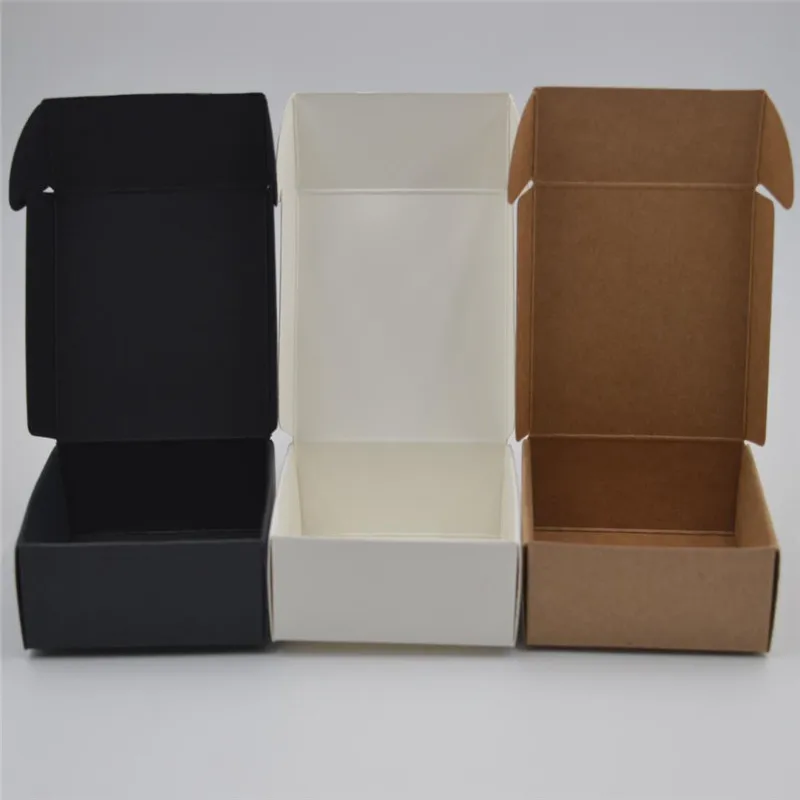 

5pcs/lot Aircraft Kraft Paper Box For Jewelry Packing White Wedding Candy Box Black Handmade Soap Gift Packaging Boxes