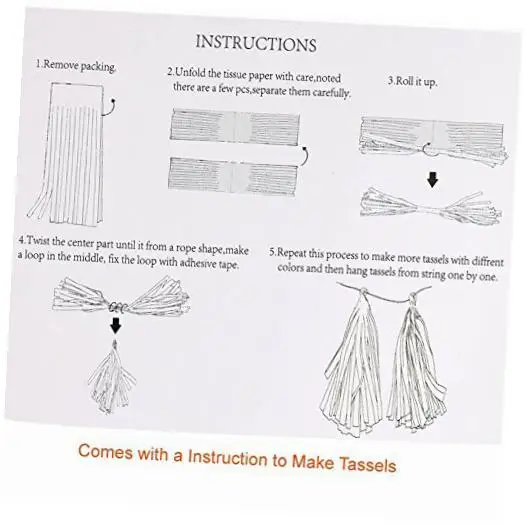 FANLUS 25x35cm Paper Tassels Birthday Party Decorations Birthday Party Supplies Party Decors and Supplies Happy Birthday  ( (4)