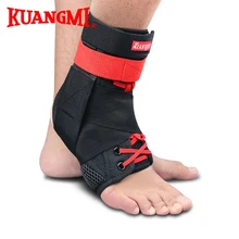 Kuangmi Ankle Support Sports Ankle Brace Support Sprained Guard Protector Foot Stabilizer Adjustable Bandage Basketball Football