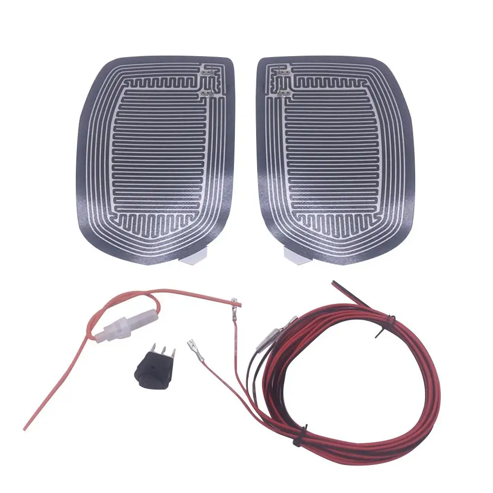 

2X Car Rear-view Mirror Glass Heated Pad Defrosting Plates Rain-proof Retroreflector Heating Film Car styling Accessories