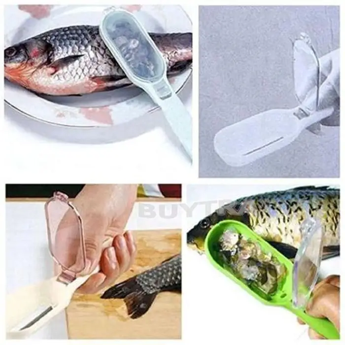 

New 1Pc Fish Skin Scraping Fish Scale Brush Graters Fast Remove Kitchen Gadgets