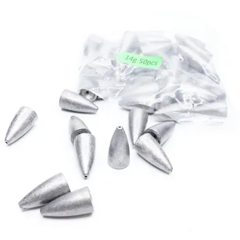 30pcs Lead Fishing Sinker Fishing Bullet Shaped Weights Casting Sinkers Weight 2.5g 3.5g 5g 7g 10g 14g 20g